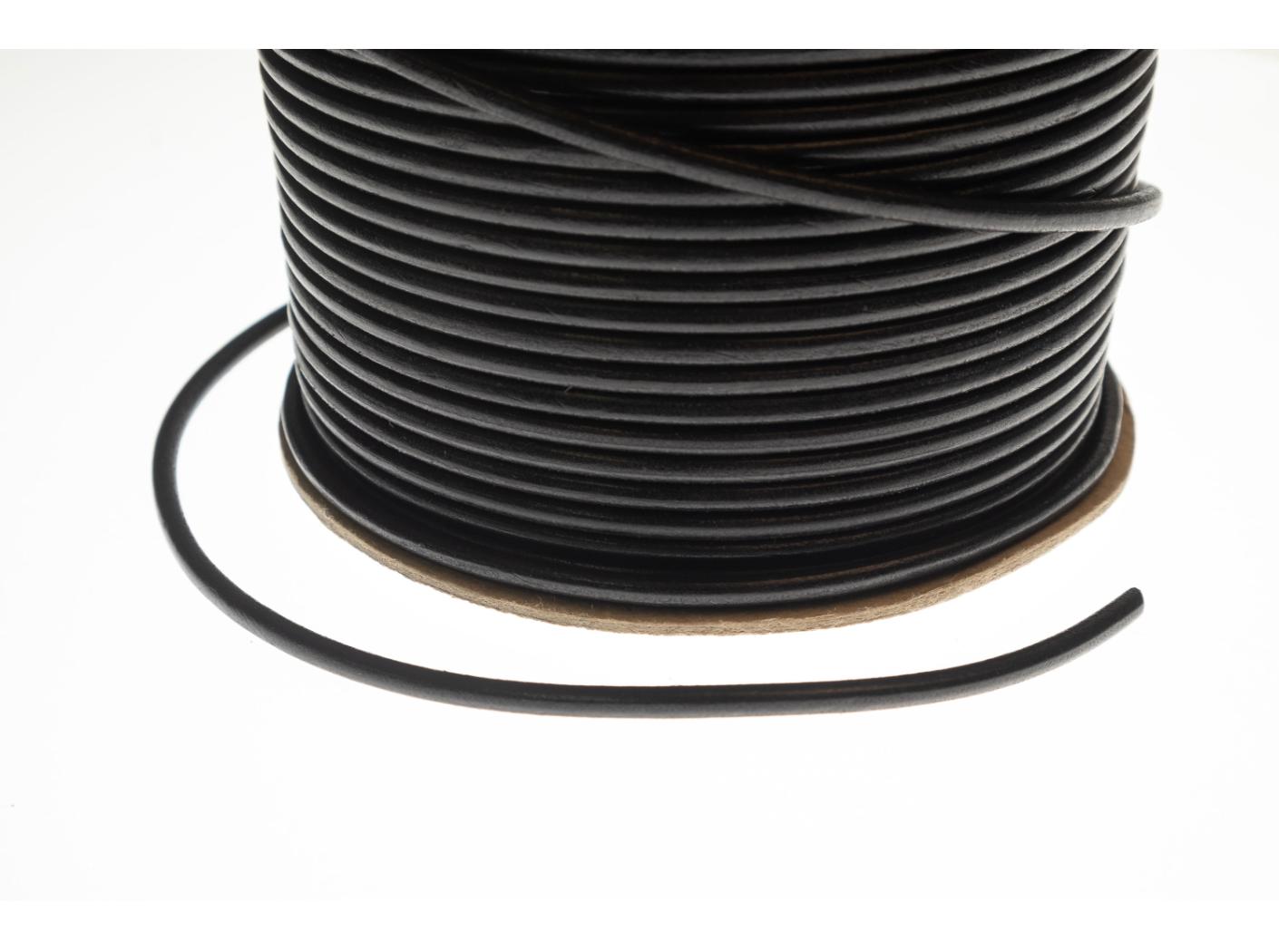 Leather cord Black 3mm Leather cord Black 3mm