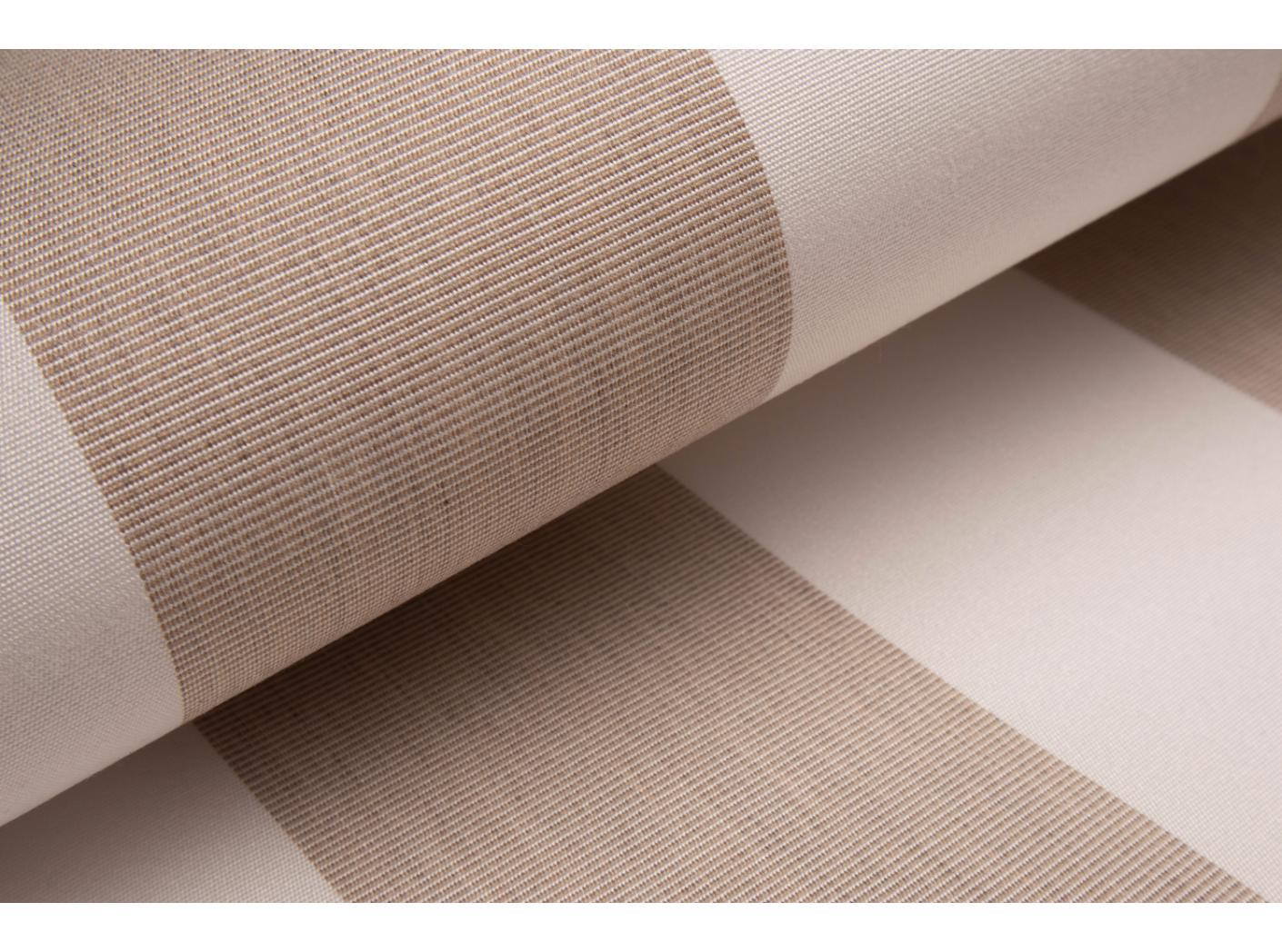 Awning fabric Docril Stripe 01268 White/Walnut, 120cm Awning fabric Docril Stripe 01268 White/Walnut, 120cm