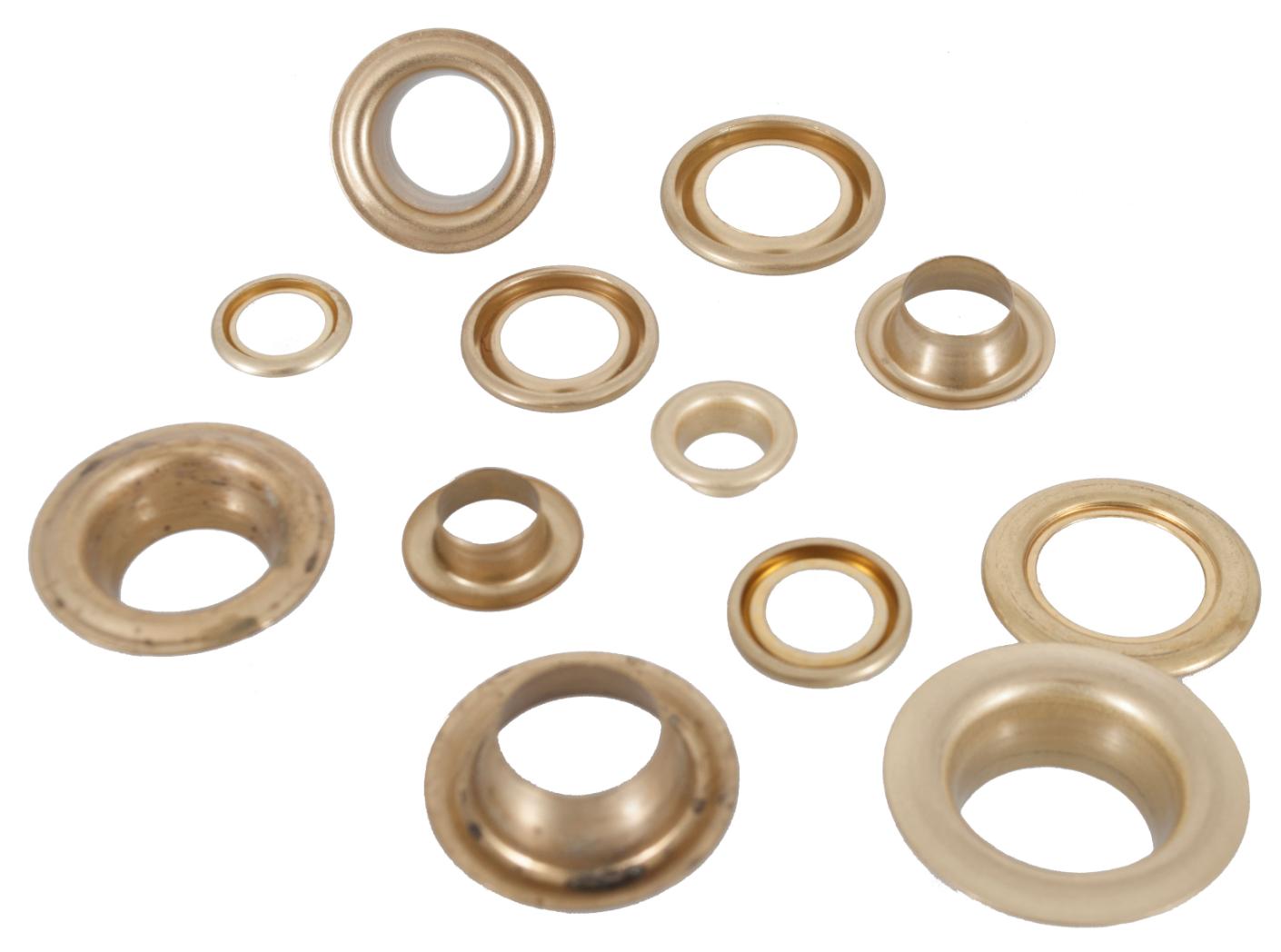 Eyelet 30B complete Brass, Ø16/29mm, 100pc/fp Eyelet 30B complete Brass, Ø16/29mm, 100pc/fp