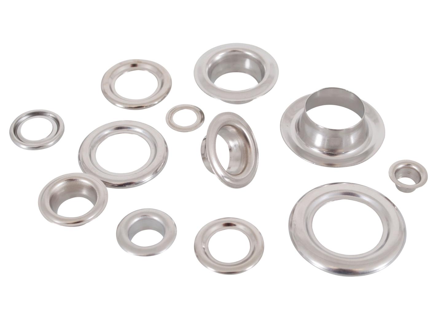 Eyelet 28B complete Nickel plated, Ø13/25mm, 100pc/fp Eyelet 28B complete Nickel plated, Ø13/25mm, 100pc/fp