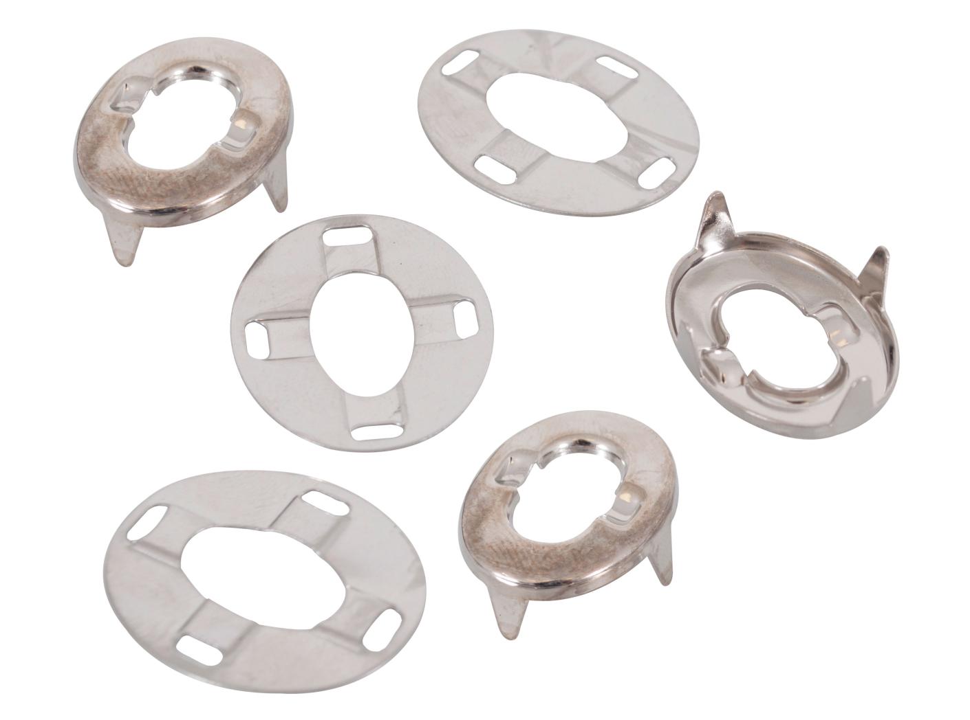 Sufflet eyelet complete with hooks Nickel plated, oval, 100pc/fp Sufflet eyelet complete with hooks Nickel plated, oval, 100pc/fp