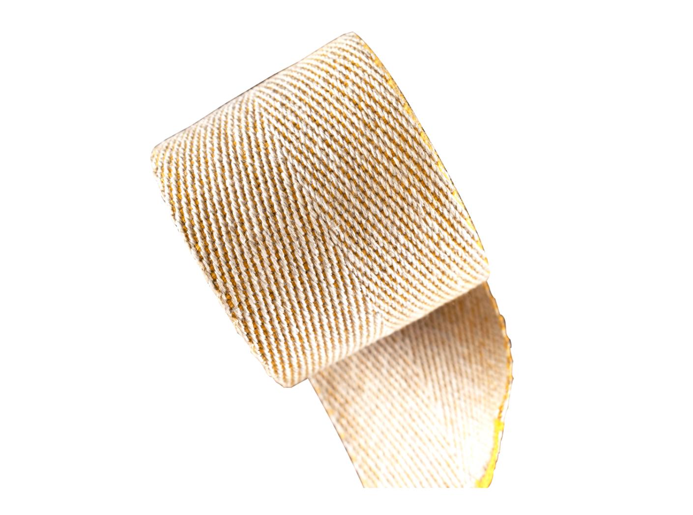 Linen webbing Nature/Yellow, 50mm, 25m/rl Linen webbing Nature/Yellow, 50mm, 25m/rl