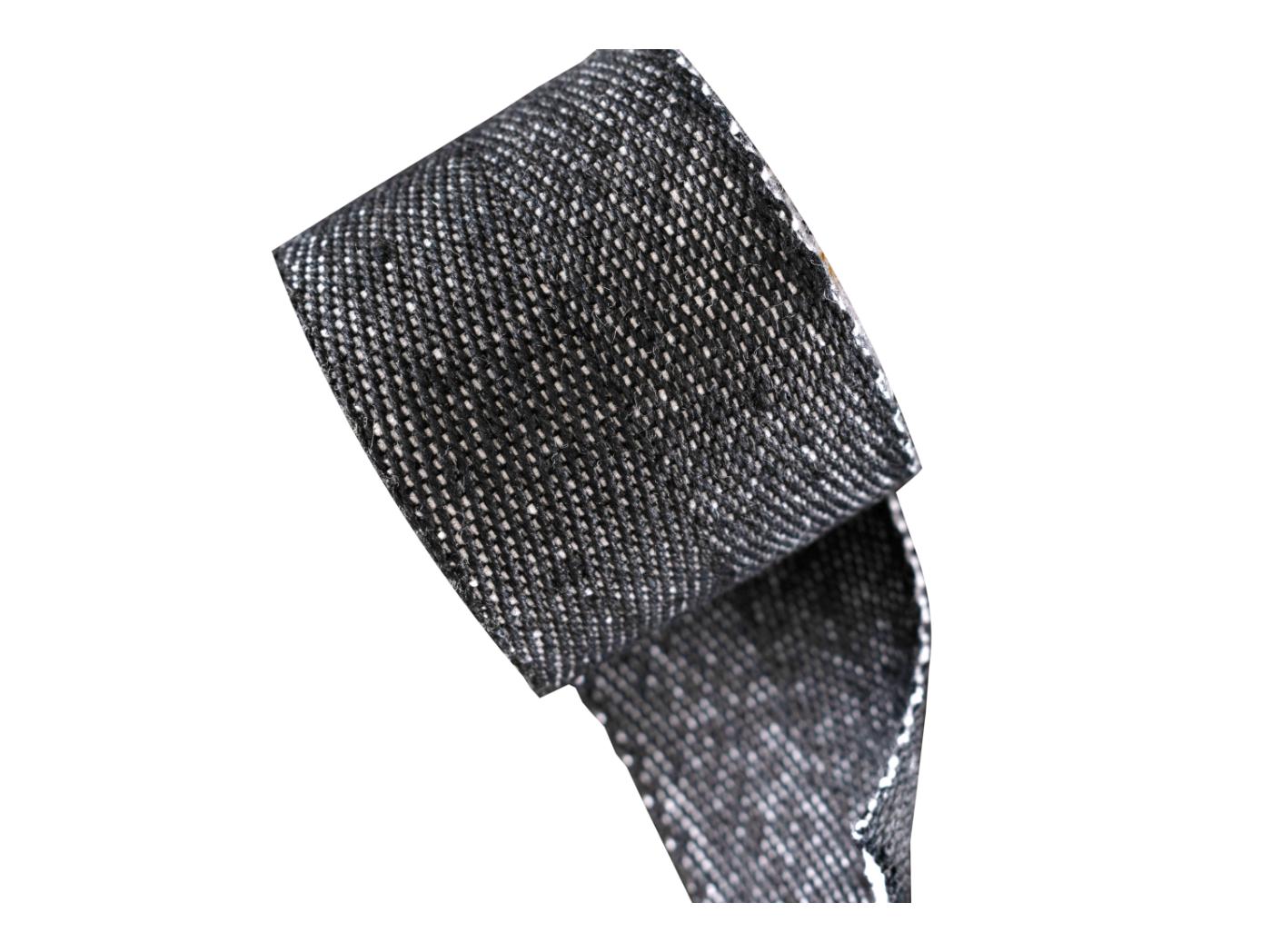 Linen webbing Black/White, 50mm, 25m/rl Linen webbing Black/White, 50mm, 25m/rl