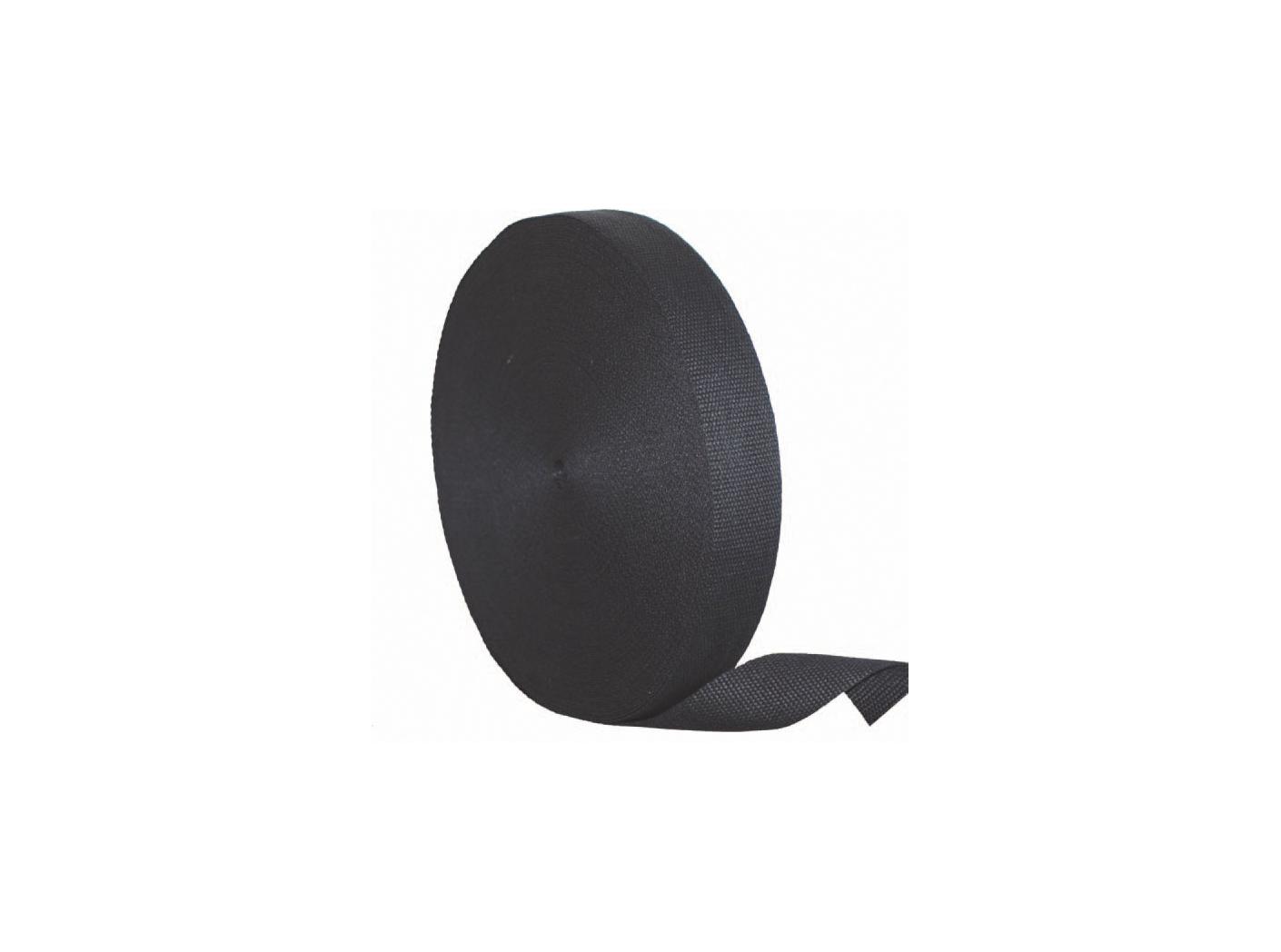 Linen webbing Extra strong Black, 60mm, 50m/rl Linen webbing Extra strong Black, 60mm, 50m/rl