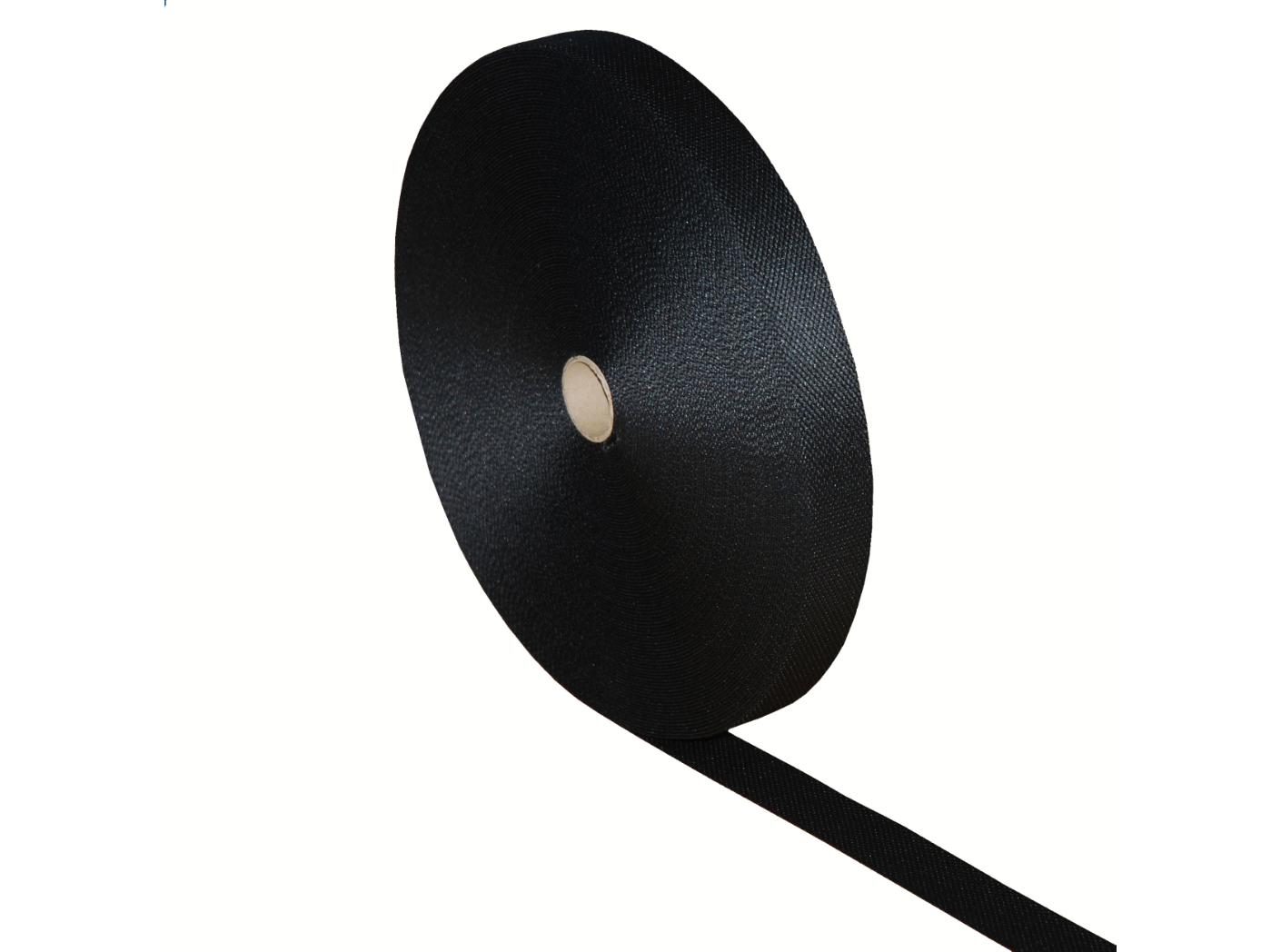 Text. polyesterband Black, 50 m/roll Text. polyesterband Black, 50 m/roll