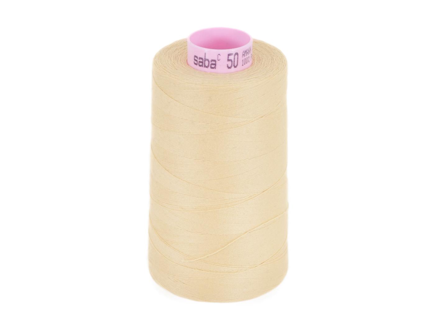 Sewing thread Saba 50, 114 Light yellow, 2500m/rl Sewing thread Saba 50, 114 Light yellow, 2500m/rl