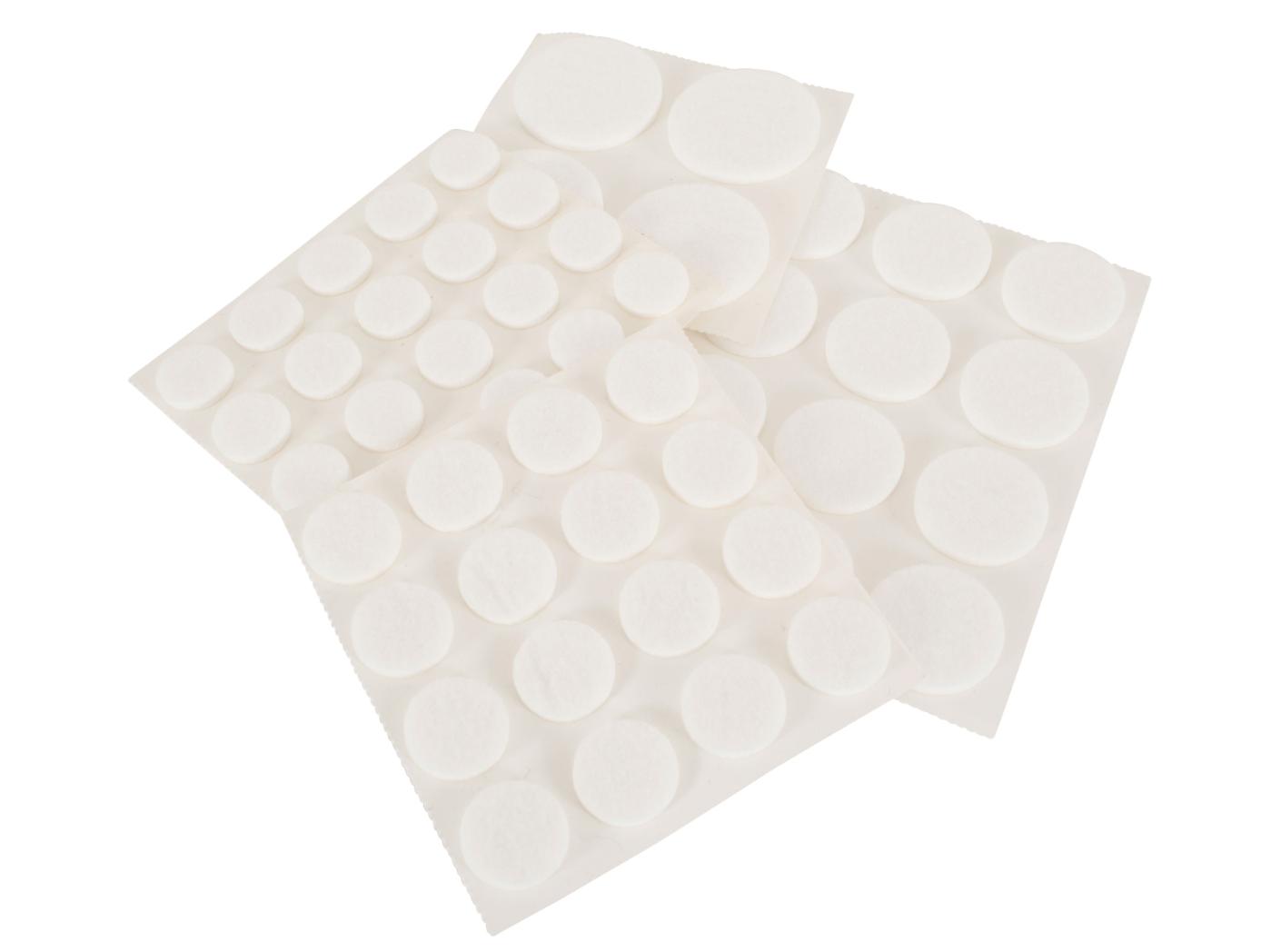 Felt glides 16 adhesive White, Ø17mm, 20pc/sheet Felt glides 16 adhesive White, Ø17mm, 20pc/sheet