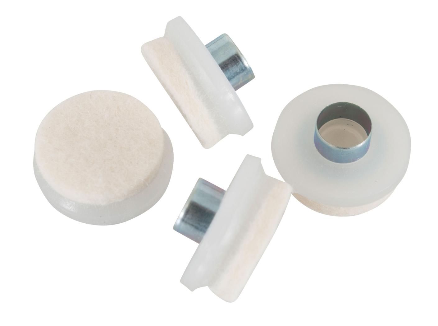 Glides 105B felt & pipe rivet White, Ø22mm, 300pc/fp Glides 105B felt & pipe rivet White, Ø22mm, 300pc/fp