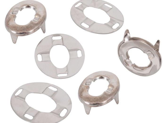 Sufflet eyelet complete with hooks Nickel plated, oval, 100pc/fp Sufflet eyelet complete with hooks Nickel plated, oval, 100pc/fp